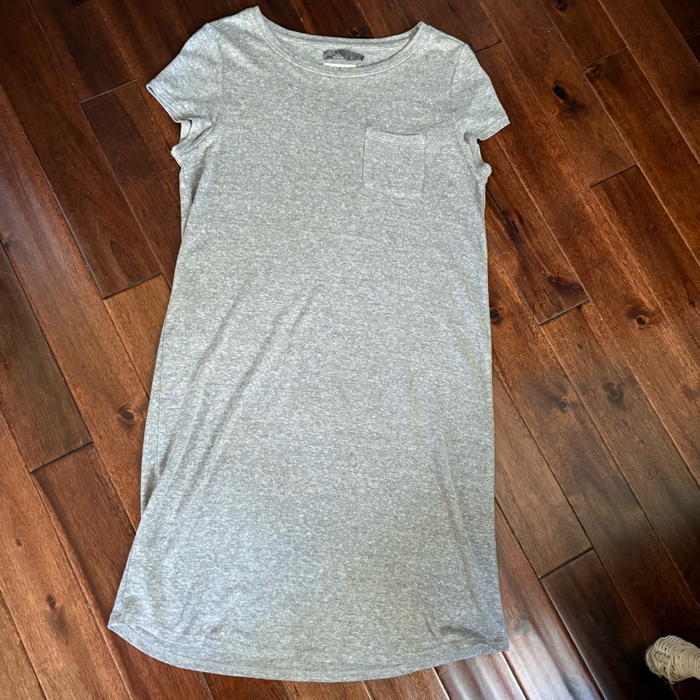 Prana Gray Elana Cozy Up T Shirt Dress Medium